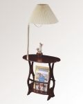 Столик журнальный деревянный с лампой